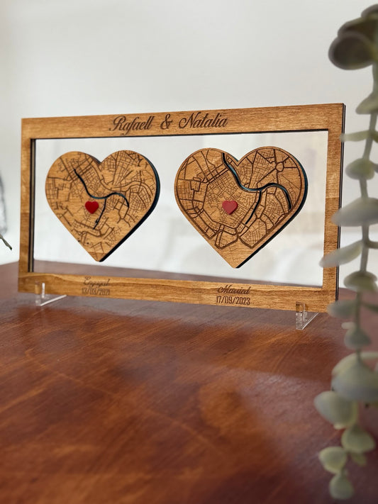 Heart Map Frame ( 2 Locations)