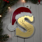 Custom Initial Christmas Ornament – Mirror Acrylic Letter with Name