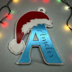 Custom Initial Christmas Ornament – Mirror Acrylic Letter with Name