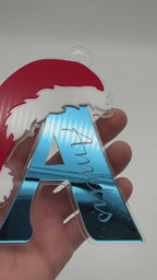 Custom Initial Christmas Ornament – Mirror Acrylic Letter with Name