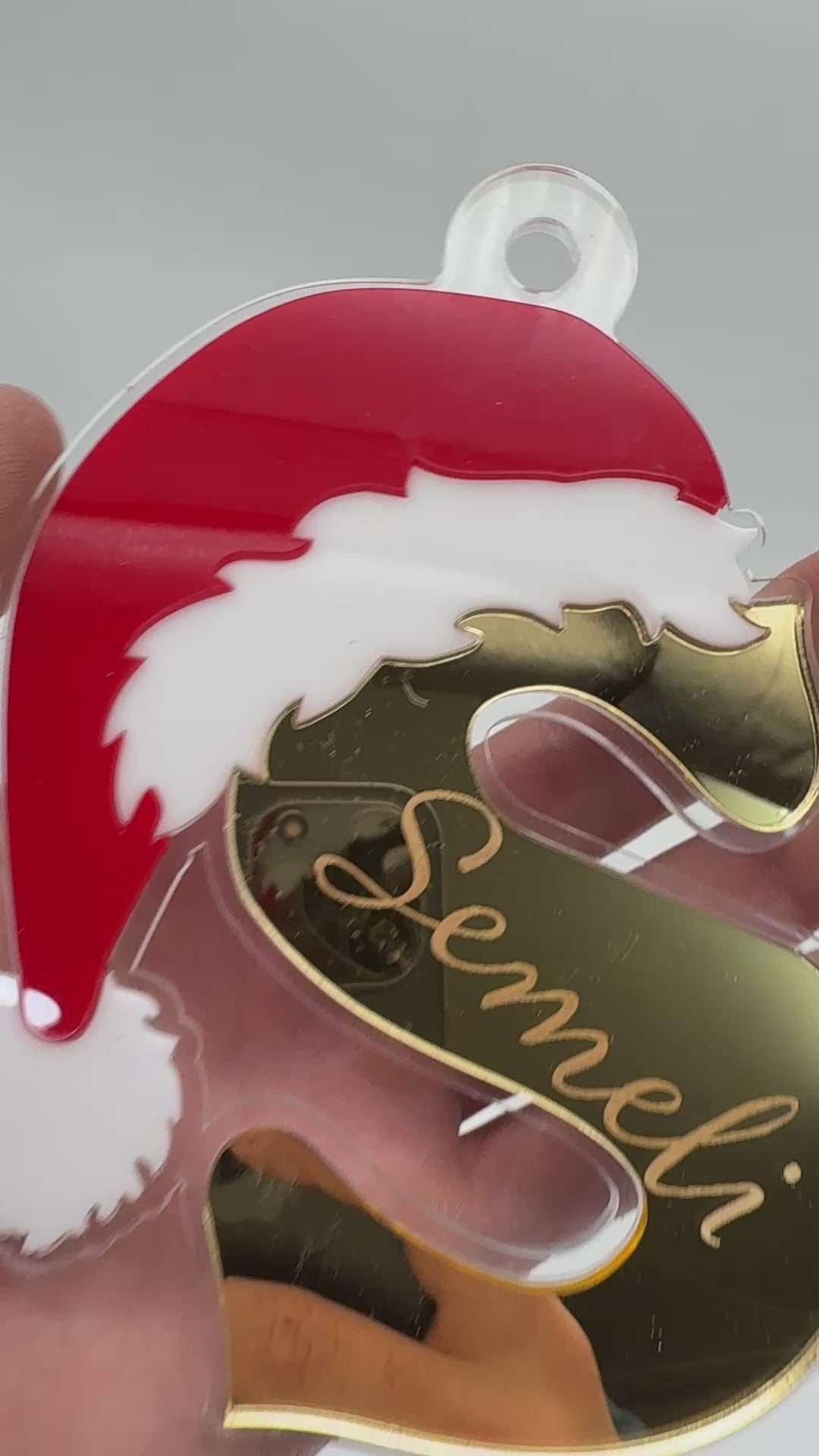 Custom Initial Christmas Ornament – Mirror Acrylic Letter with Name