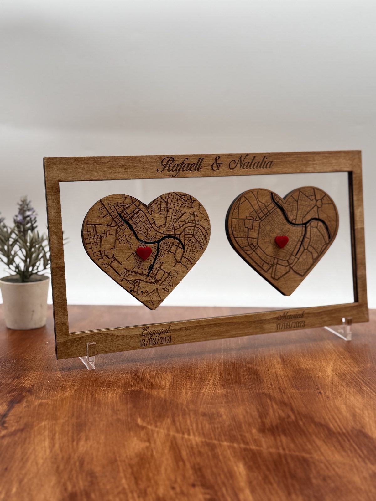Heart Map Frame ( 2 Locations)