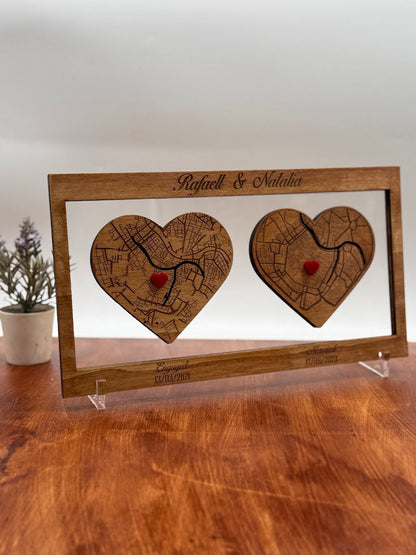 Heart Map Frame ( 2 Locations)