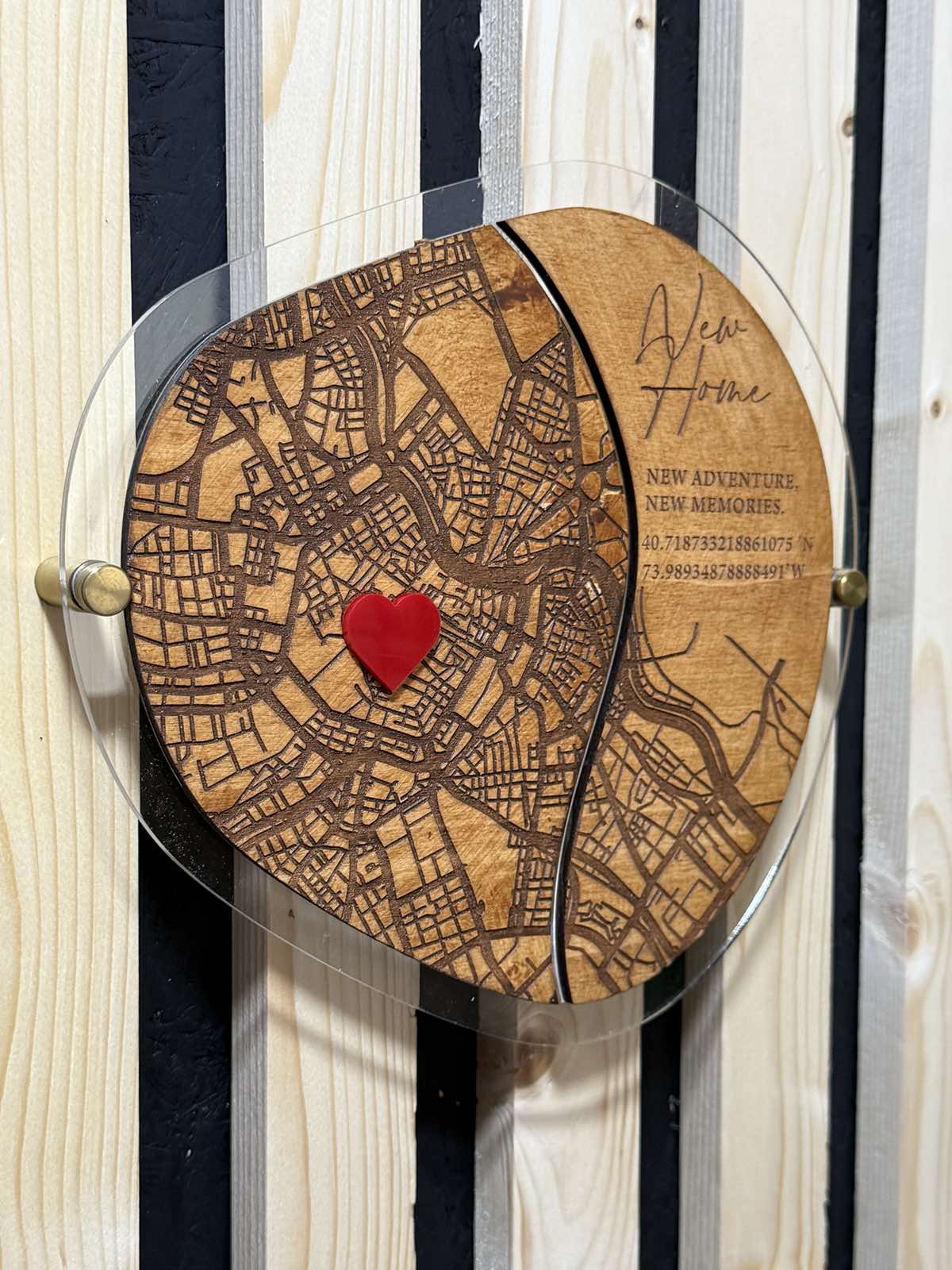New Home Wall Map Frame with Spacers