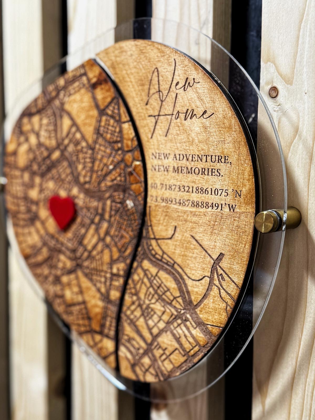 New Home Wall Map Frame with Spacers