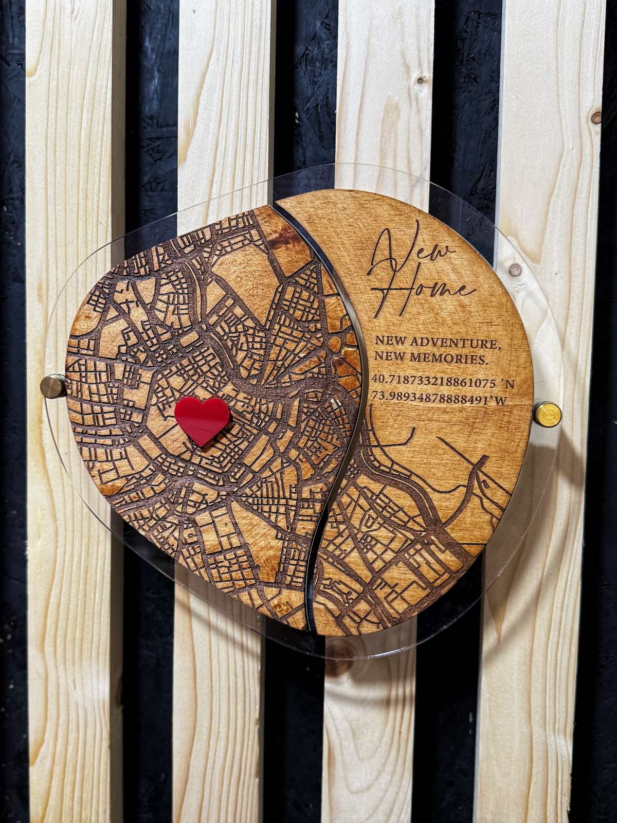 New Home Wall Map Frame with Spacers