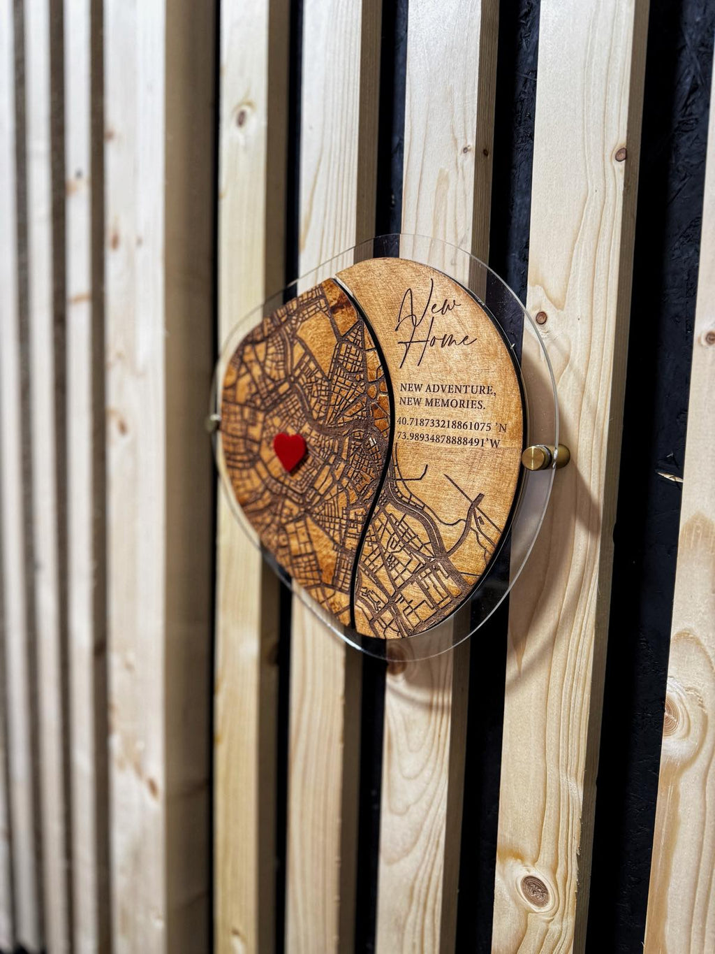 New Home Wall Map Frame with Spacers