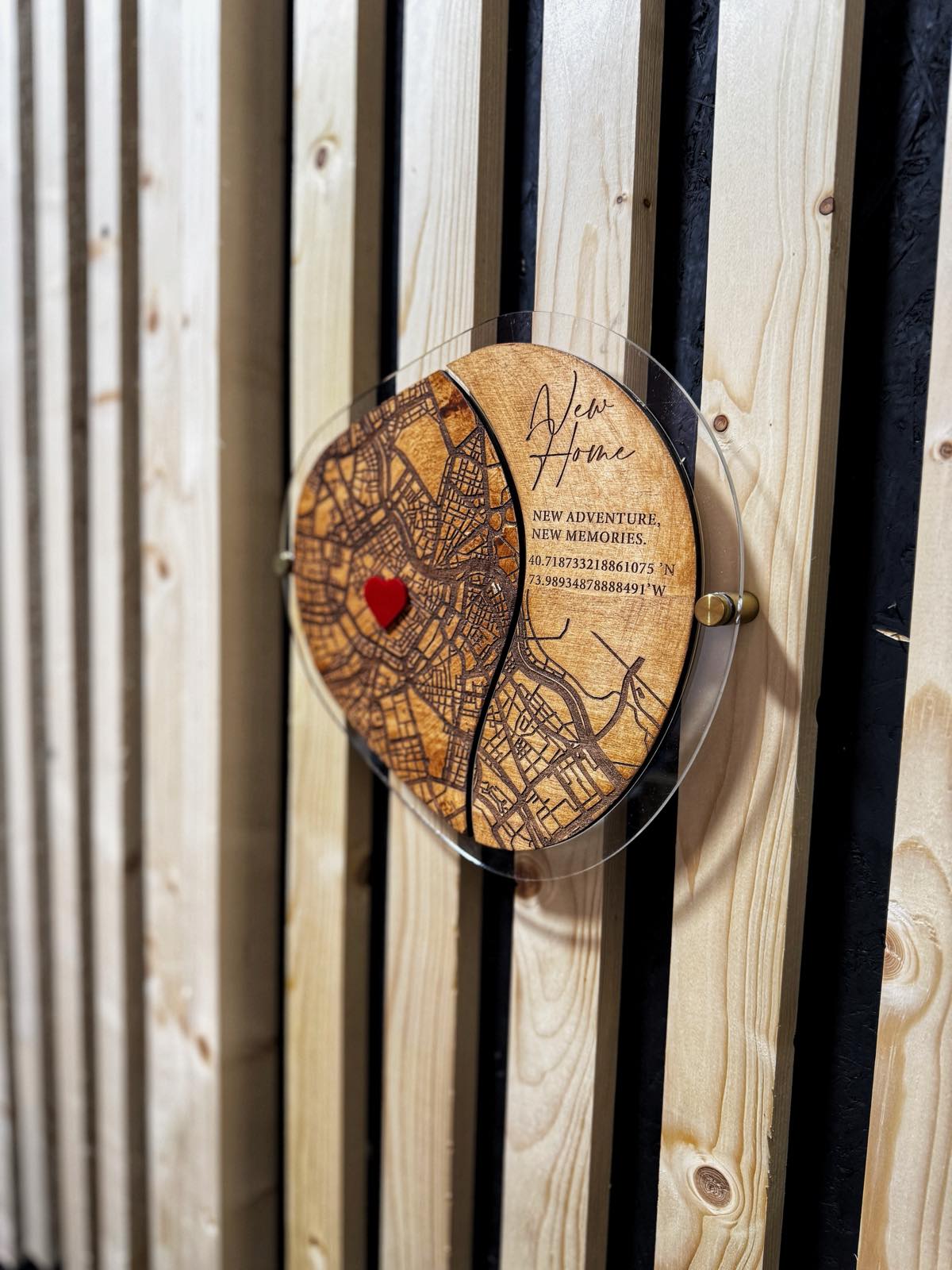 New Home Wall Map Frame with Spacers