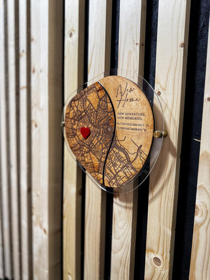 New Home Wall Map Frame with Spacers