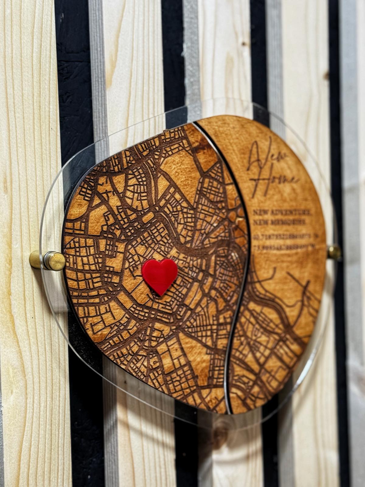 New Home Wall Map Frame with Spacers